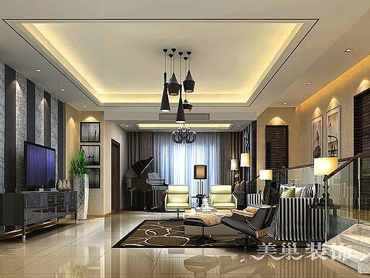 未来华庭140平四室装修简欧风格装修样板间设计