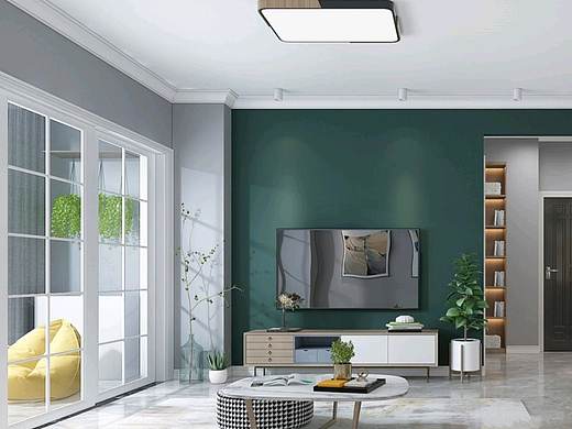 北欧客厅效果图