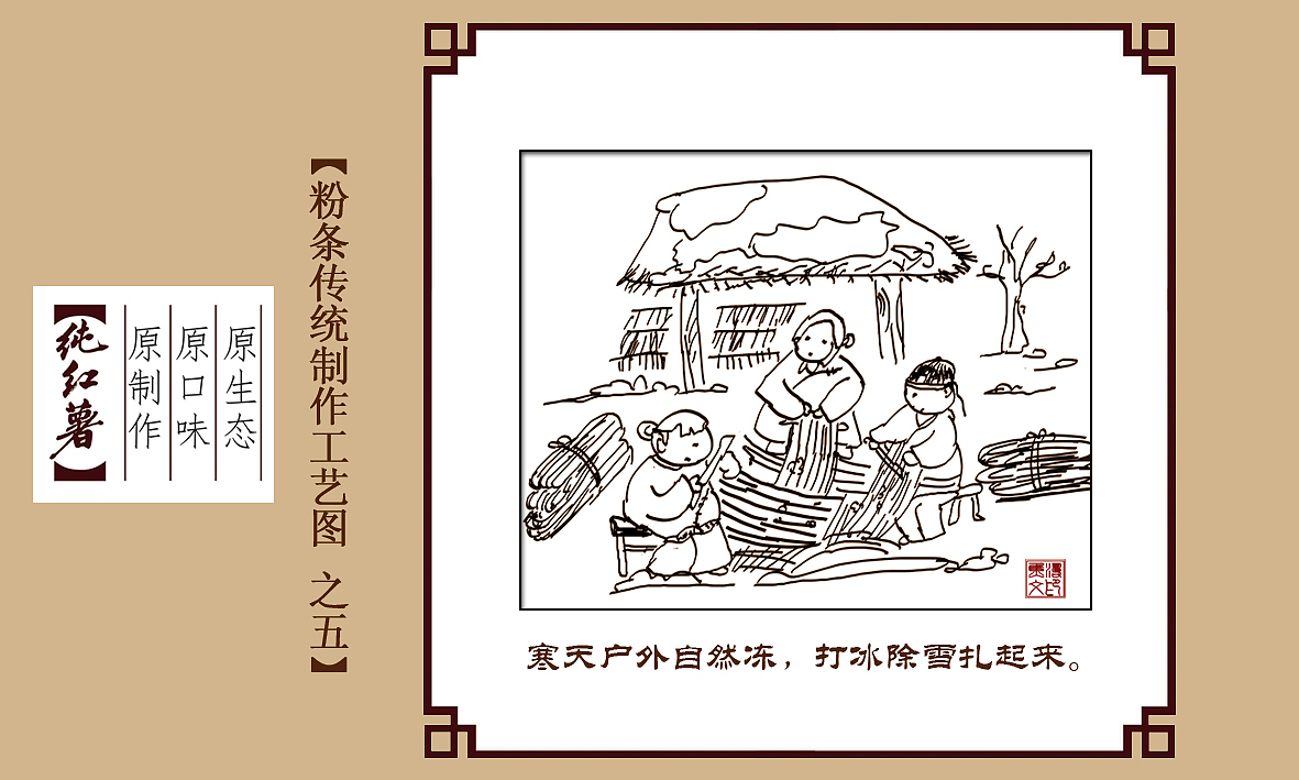 粉条传统工艺制作手绘图