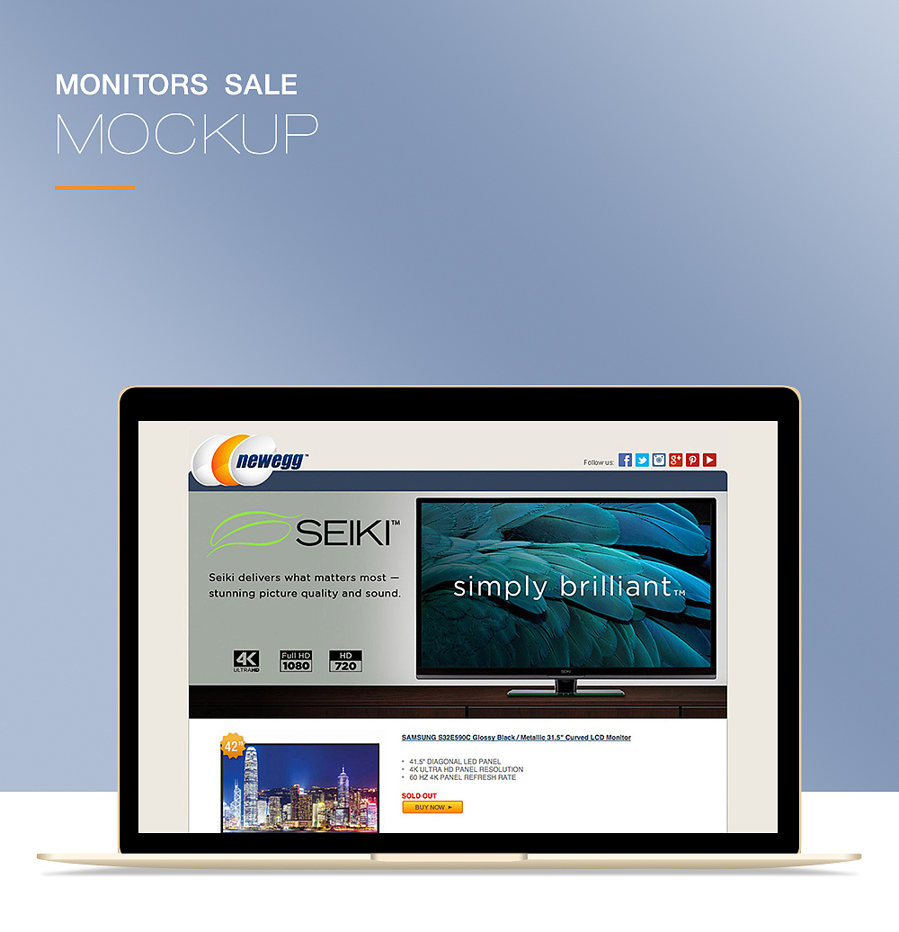 Monitors sale landingpage