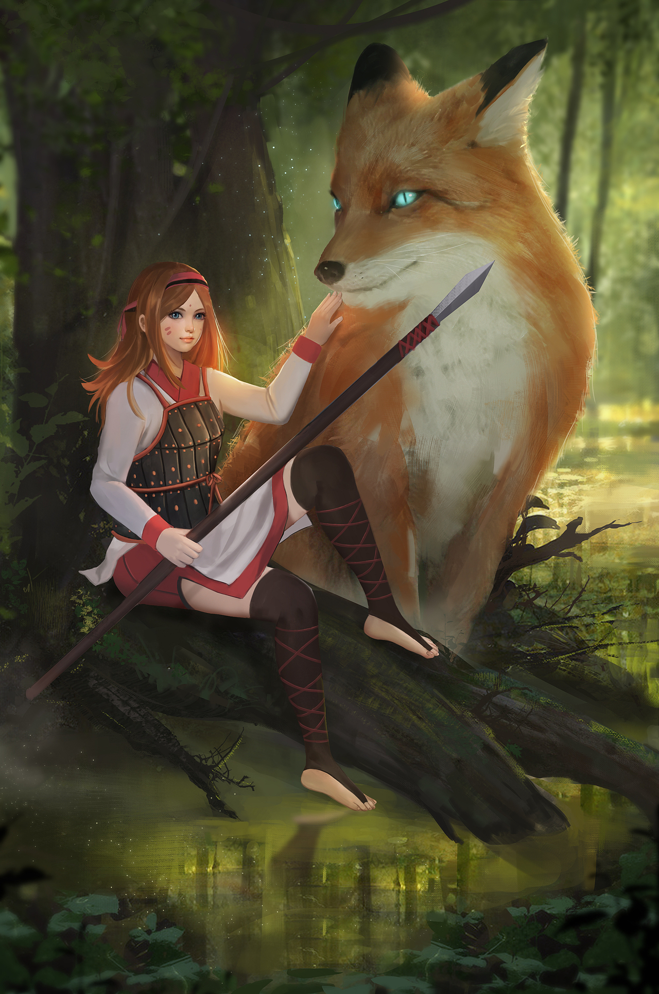 深山的狐狸少女（图ZMTYzNjM2NTMy） - 创作习作 - 站酷设计师哈鲁酱l原创素材 - 站酷ZCOOL