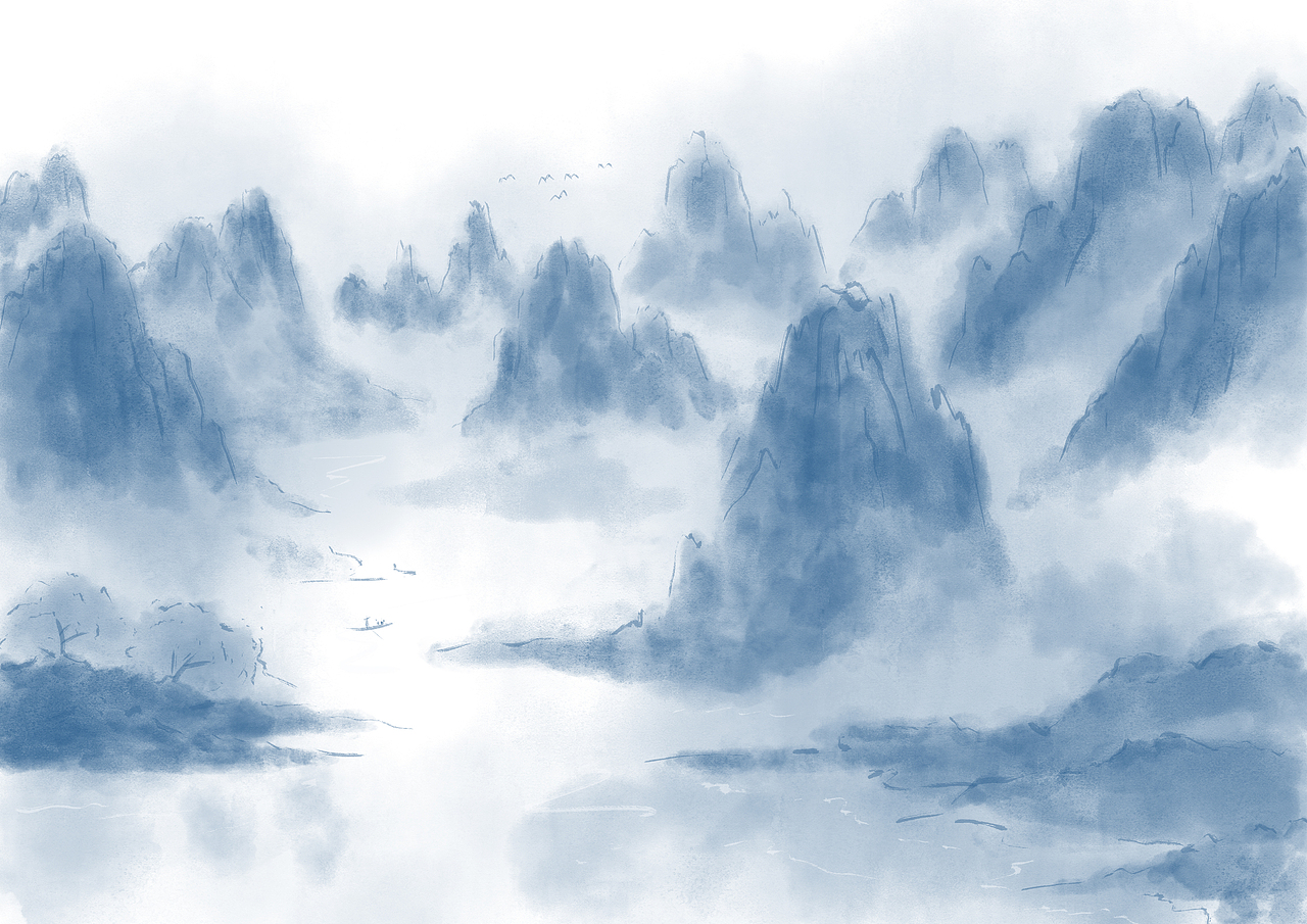 12副水墨山水日历