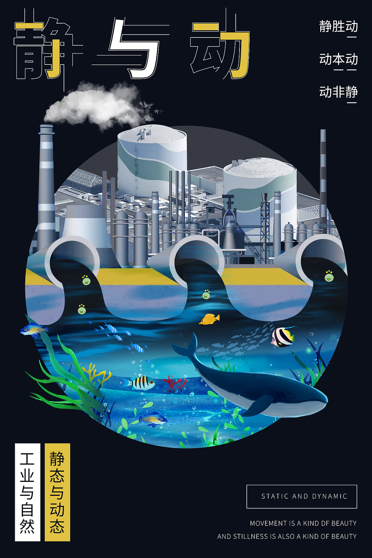 静与动环境创意海报