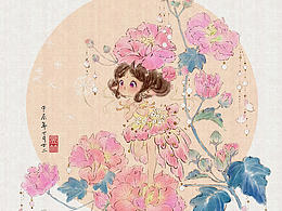 十月的芙蓉花神，溫婉柔美，如芙蓉般嬌艷欲滴。