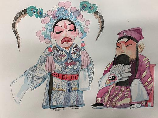 卡通q版戏曲插图