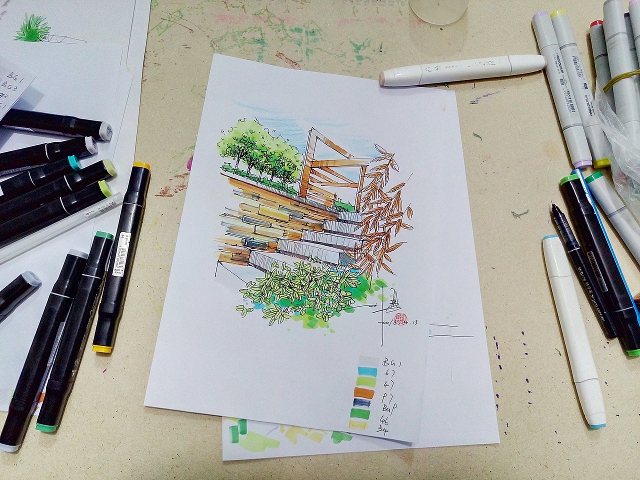 景观小品（图ZNjQzNjMwMjA=） - 景观设计 - 站酷设计师刘勇手绘原创素材 - 站酷ZCOOL