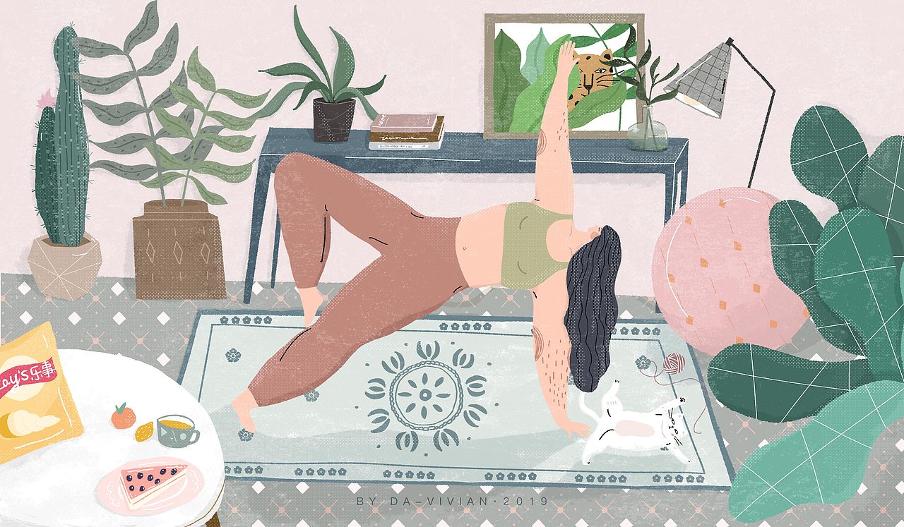 一人一猫 生活插画（图ZMTkyMTcxMDEy） - 商业插画 - 站酷设计师番茄猫vivi原创素材 - 站酷ZCOOL