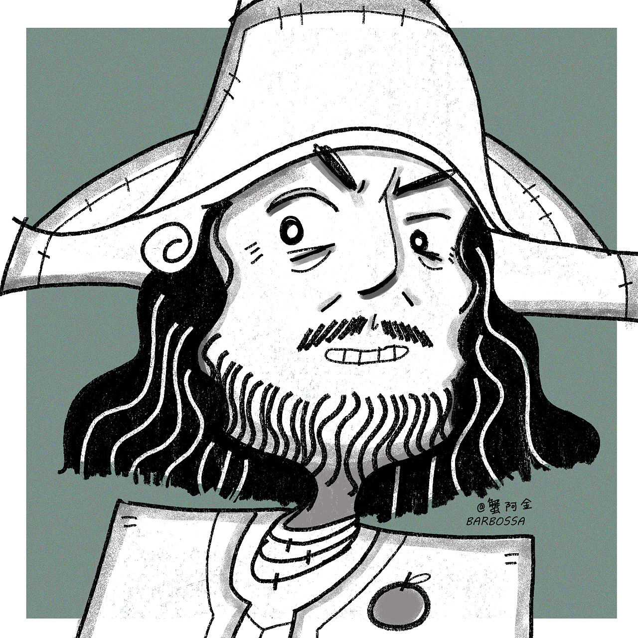 前些日子画的加勒比海盗插画