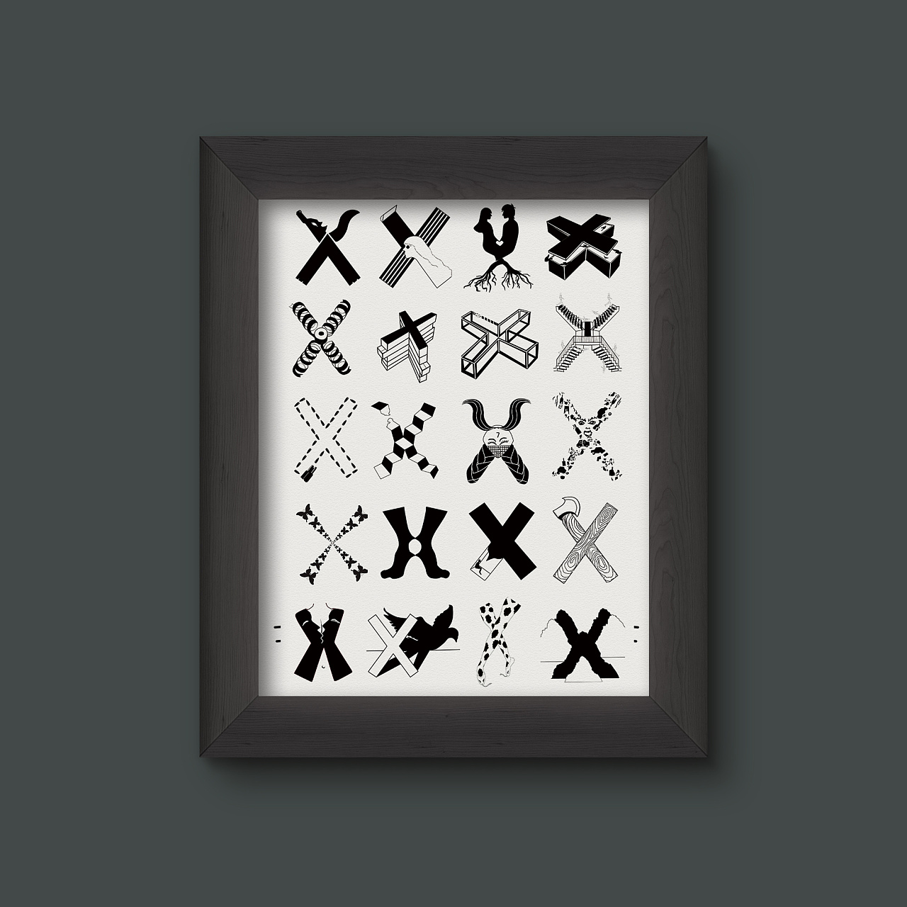 x的变形图案设计图片