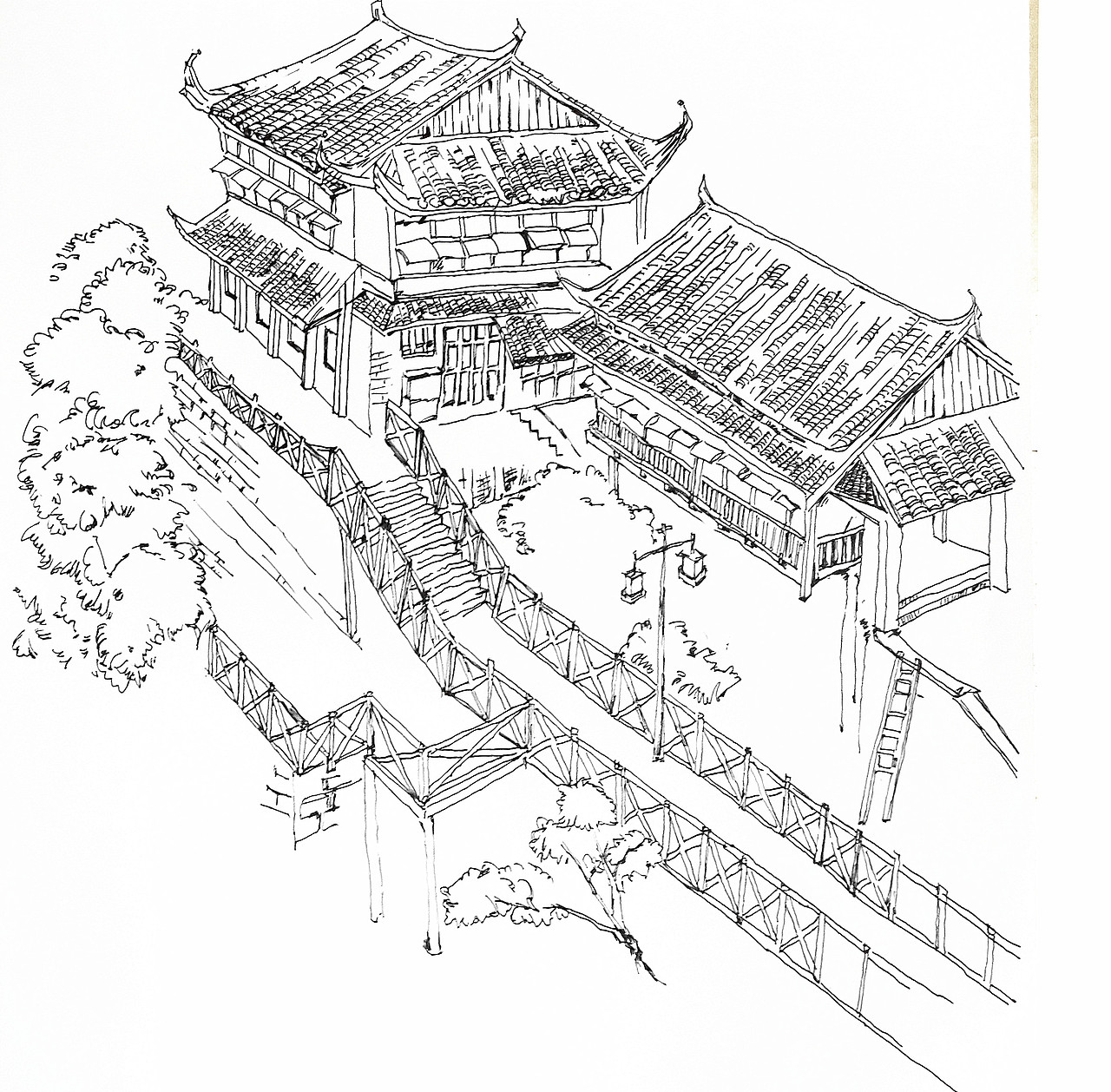 凤凰古镇速写小稿