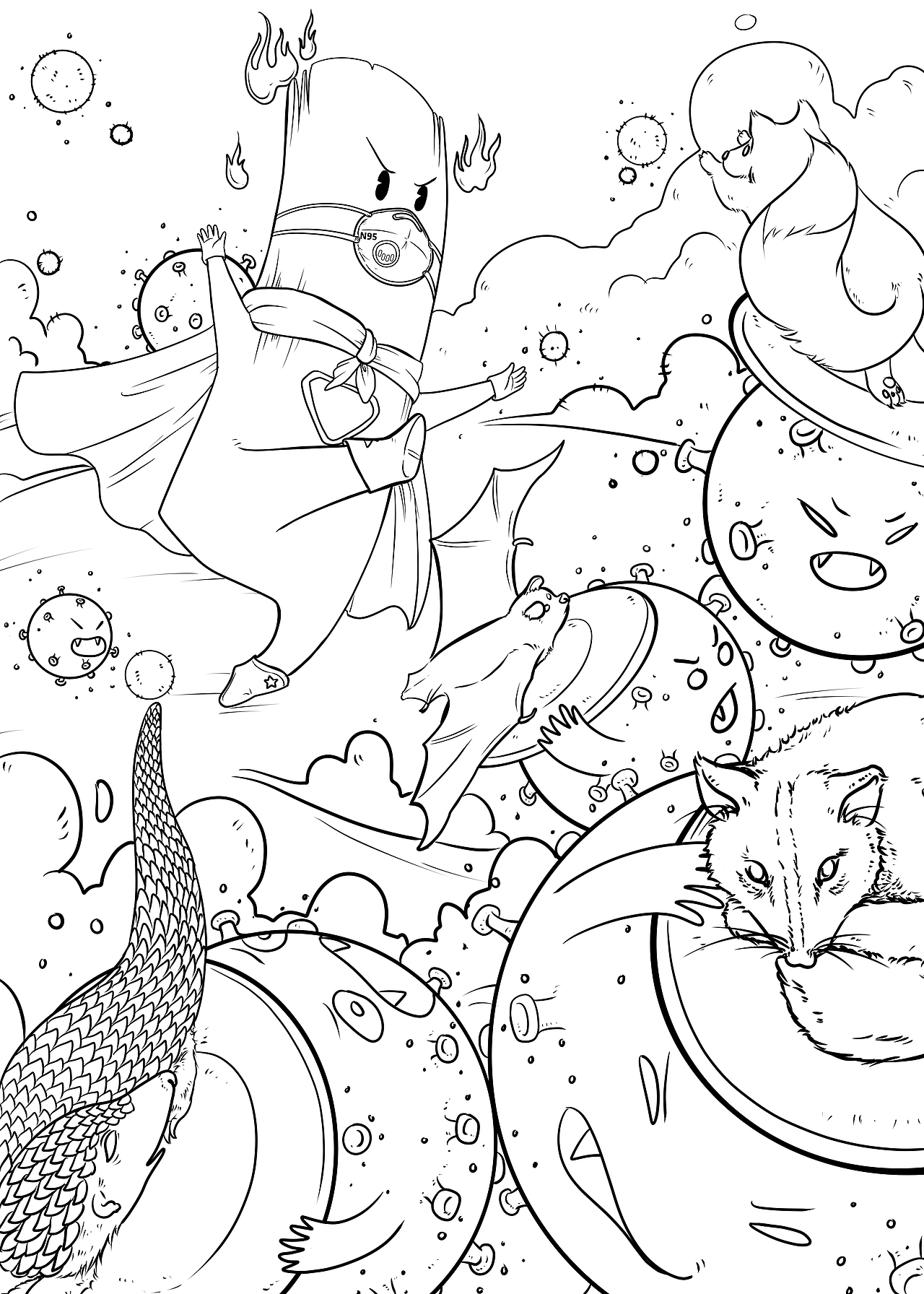 抗疫稿子（圖ZMjI0Mzc5MDM2） - 商業(yè)插畫(huà) - 站酷設(shè)計(jì)師aam魚(yú)原創(chuàng)素材 - 站酷ZCOOL