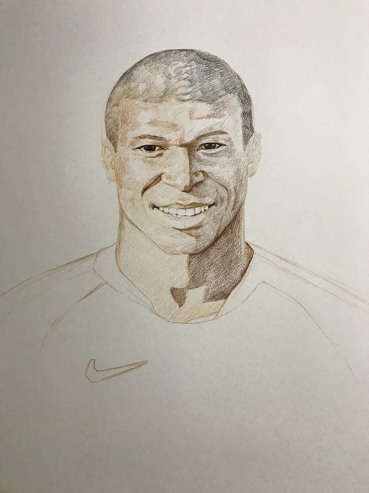 彩铅人物系列-法国球星 姆巴佩