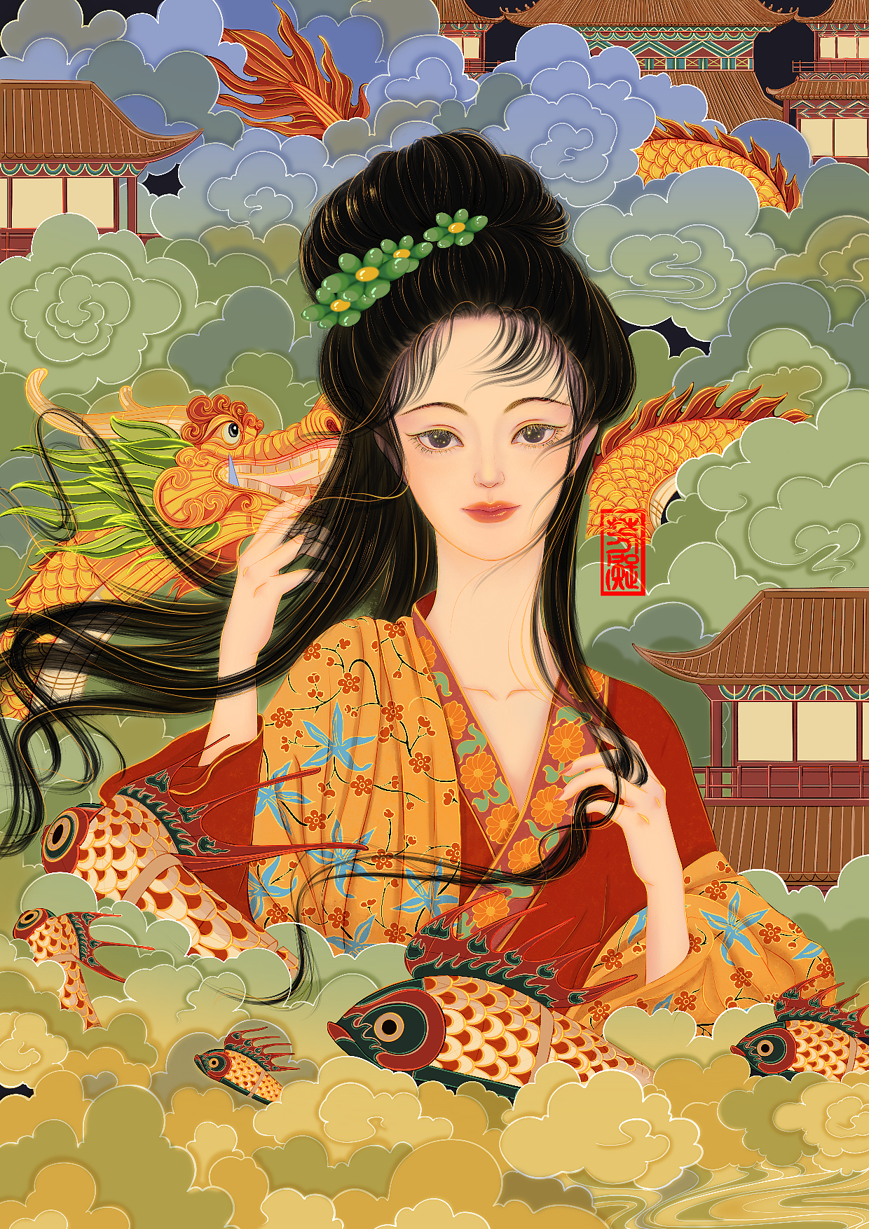 原创作品/一夜鱼龙舞（图ZMzMzODAyOTcy） - 商业插画 - 站酷设计师Min王阿饼原创素材 - 站酷ZCOOL