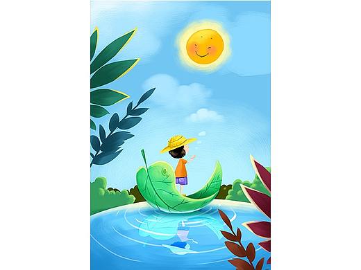 夏季谷雨清明雨水手绘插画