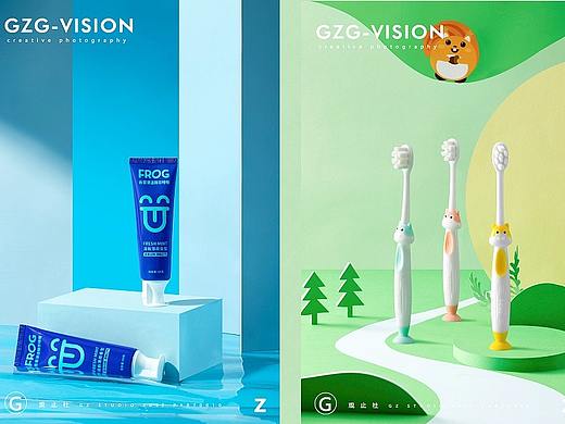 牙刷拍摄 | 青蛙儿童牙刷 X 观止GZG（个人主页-ZNjI0ODE3MzY=） - 产品摄影 - 站酷设计师观止GZG原创素材 - 站酷ZCOOL
