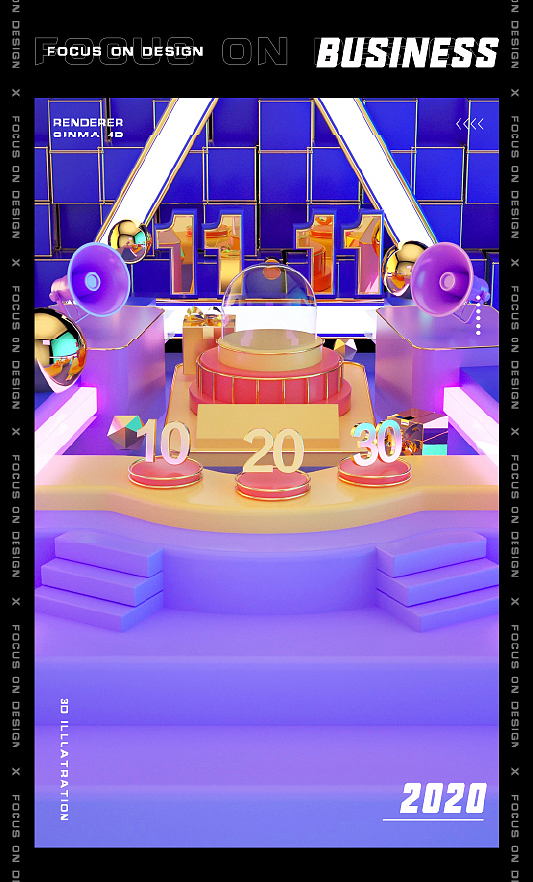 C4D X 插画 2020作品总结（图ZMjQwMDU3NjQ0） - 其他三维 - 站酷设计师chenguoping原创素材 - 站酷ZCOOL