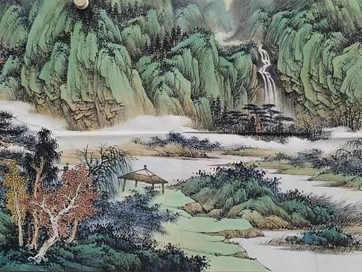 魏云飞！四尺整张，六尺对开🈶合影 青绿工笔山水
