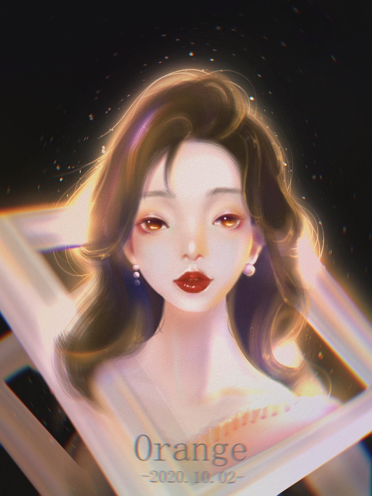 戴珍珠耳环的珊珊