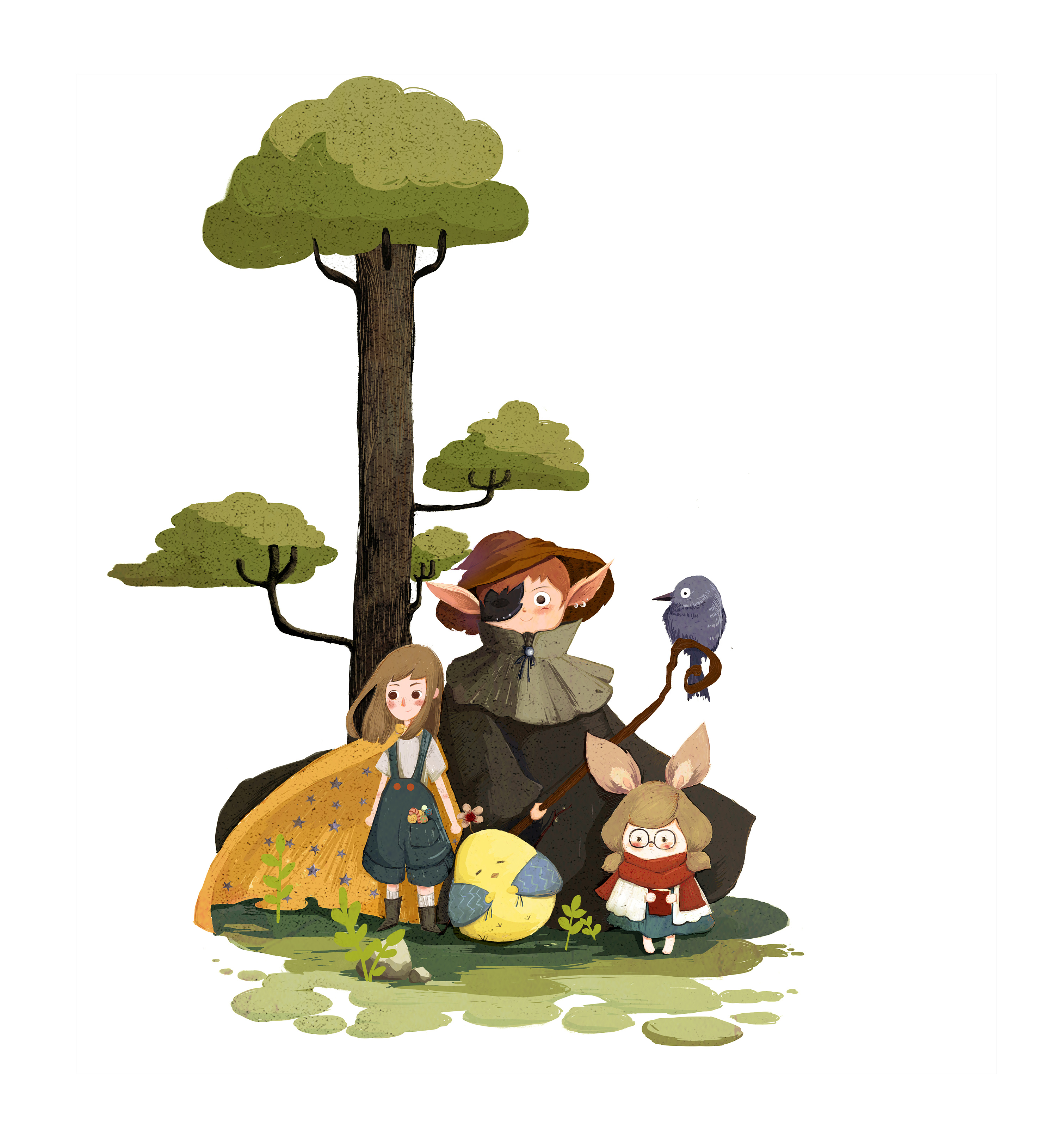 一组冒险为主题的插画