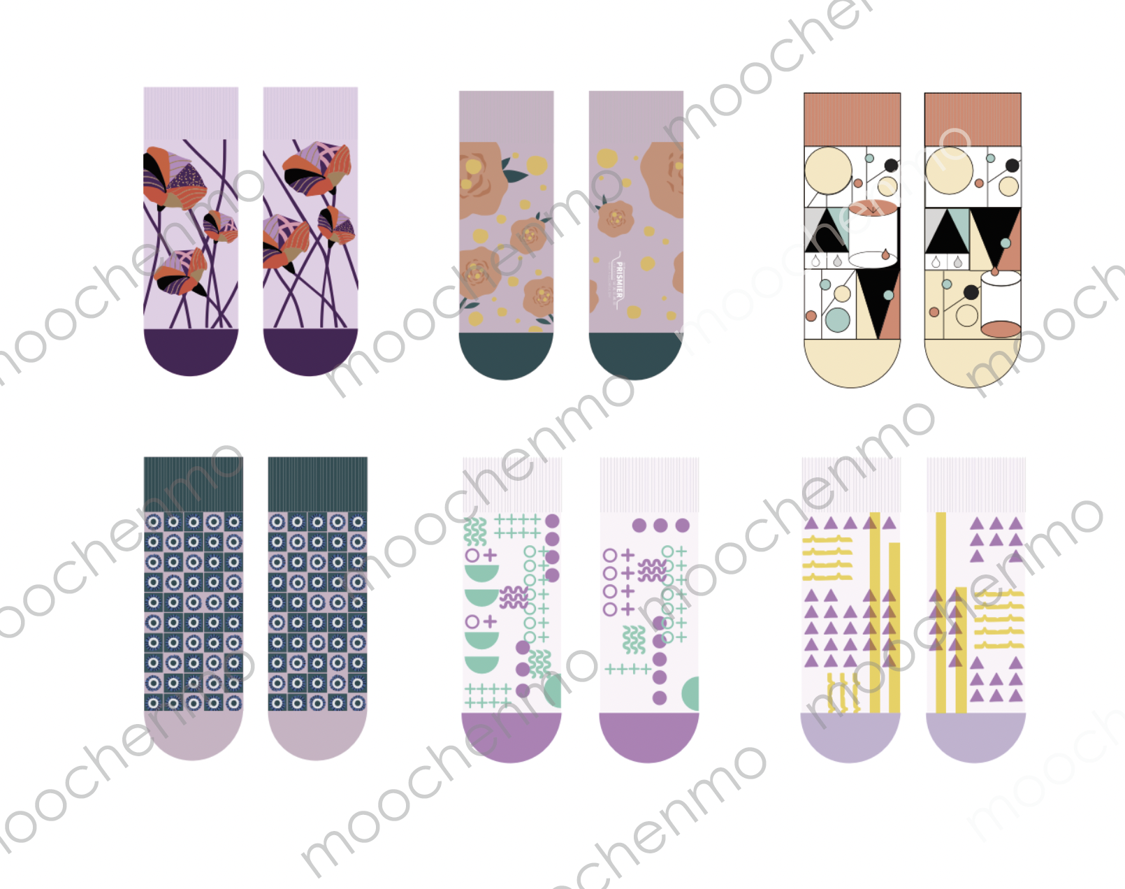 袜子花型设计与配色图片