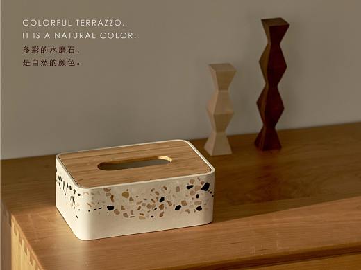 塵市集水磨石紙巾盒楠竹木蓋（個人主頁-ZNDQ4NTI2NjA=） - 生活用品 - 站酷設(shè)計師塵市集原創(chuàng)素材 - 站酷ZCOOL