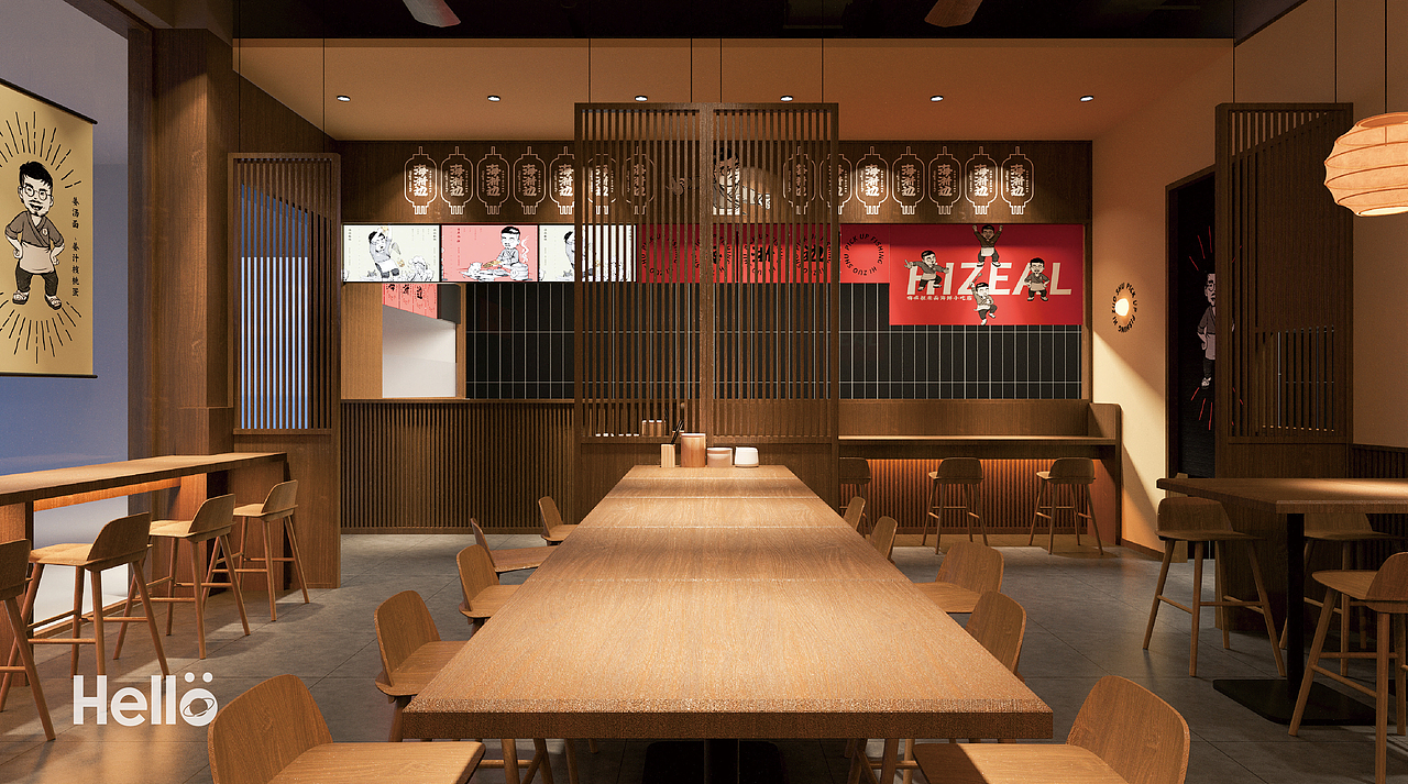 哈喽设计 | 海浙边餐饮品牌空间设计（图ZMjE2NjMzNjQ0） - 家装设计 - 站酷设计师哈喽品牌设计原创素材 - 站酷ZCOOL
