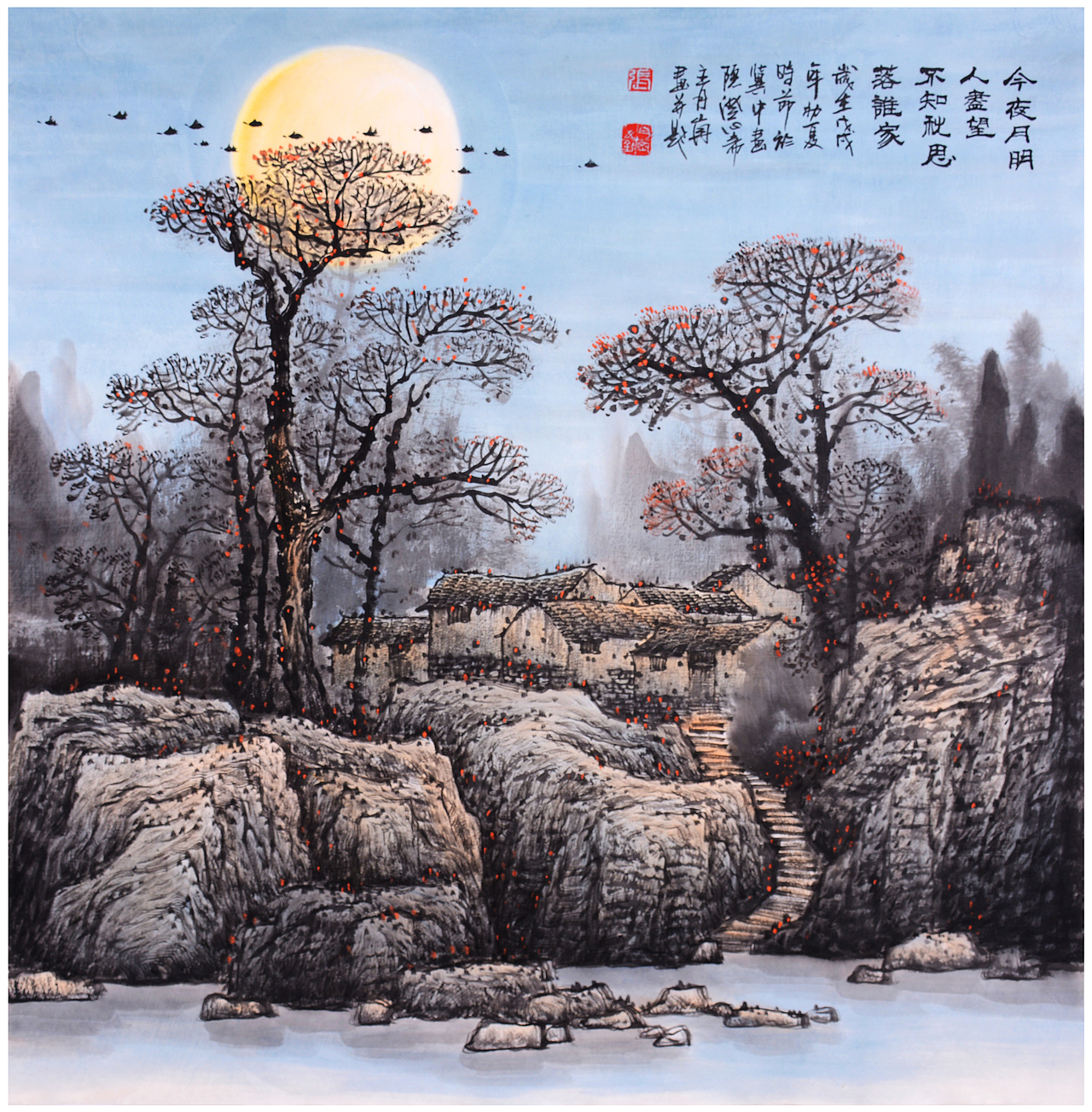 山水名家张月岗老师秋季个展斗方精品原创合集（图ZMTI0NDY4MTc2） - 绘画 - 站酷设计师画家张月岗原创素材 - 站酷ZCOOL