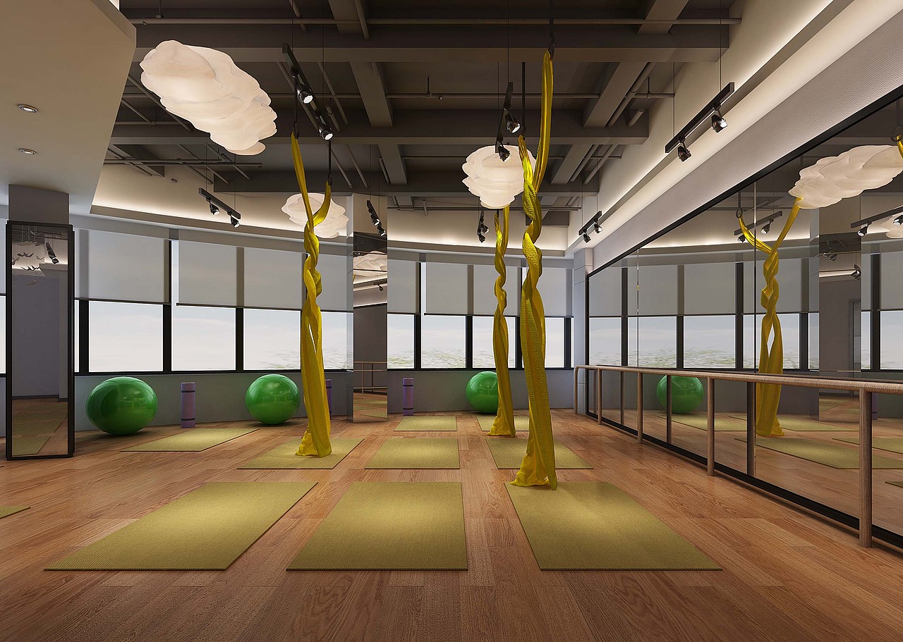 瑜伽房一套效果图案例