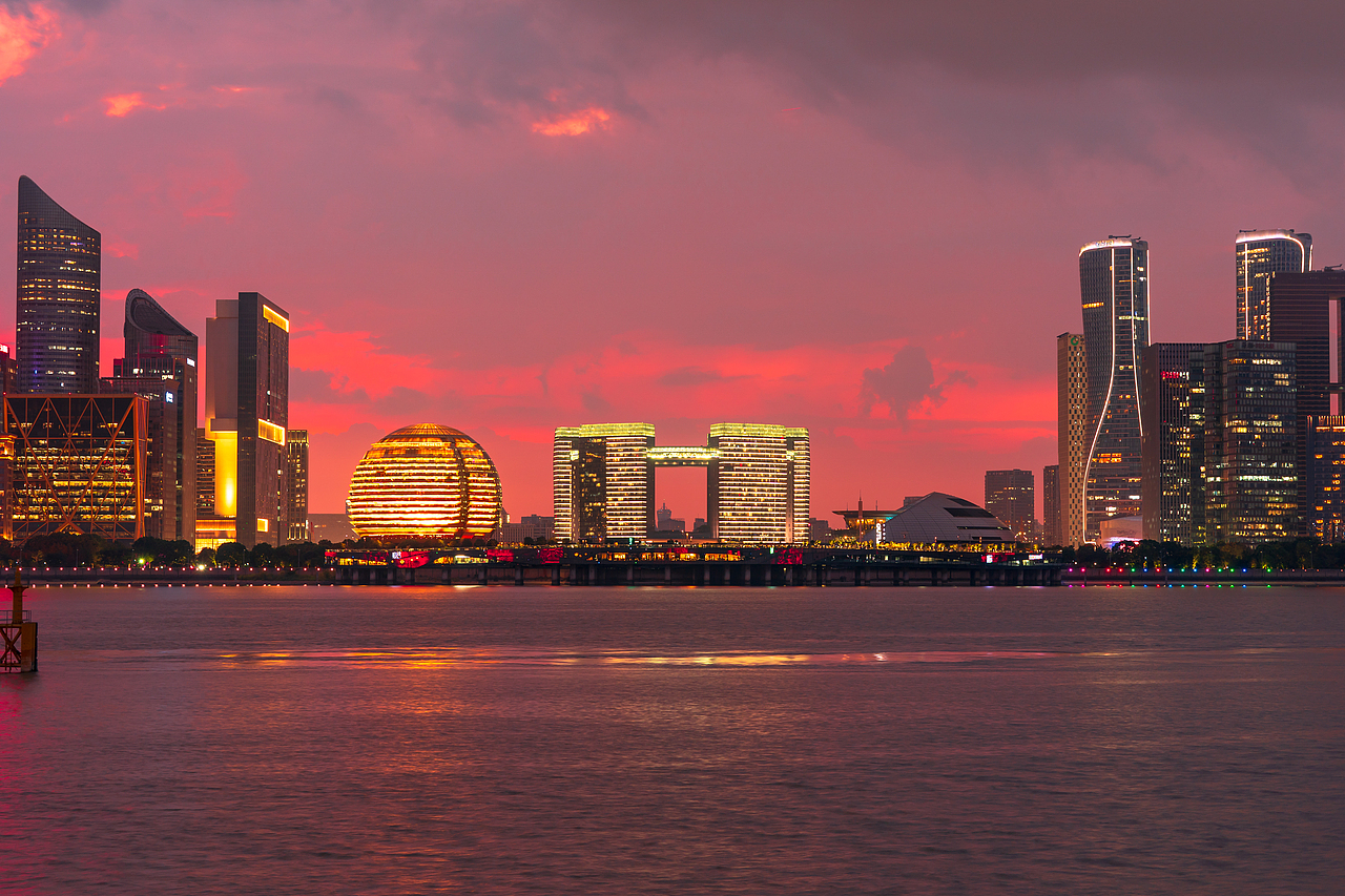 钱江世纪城晚霞