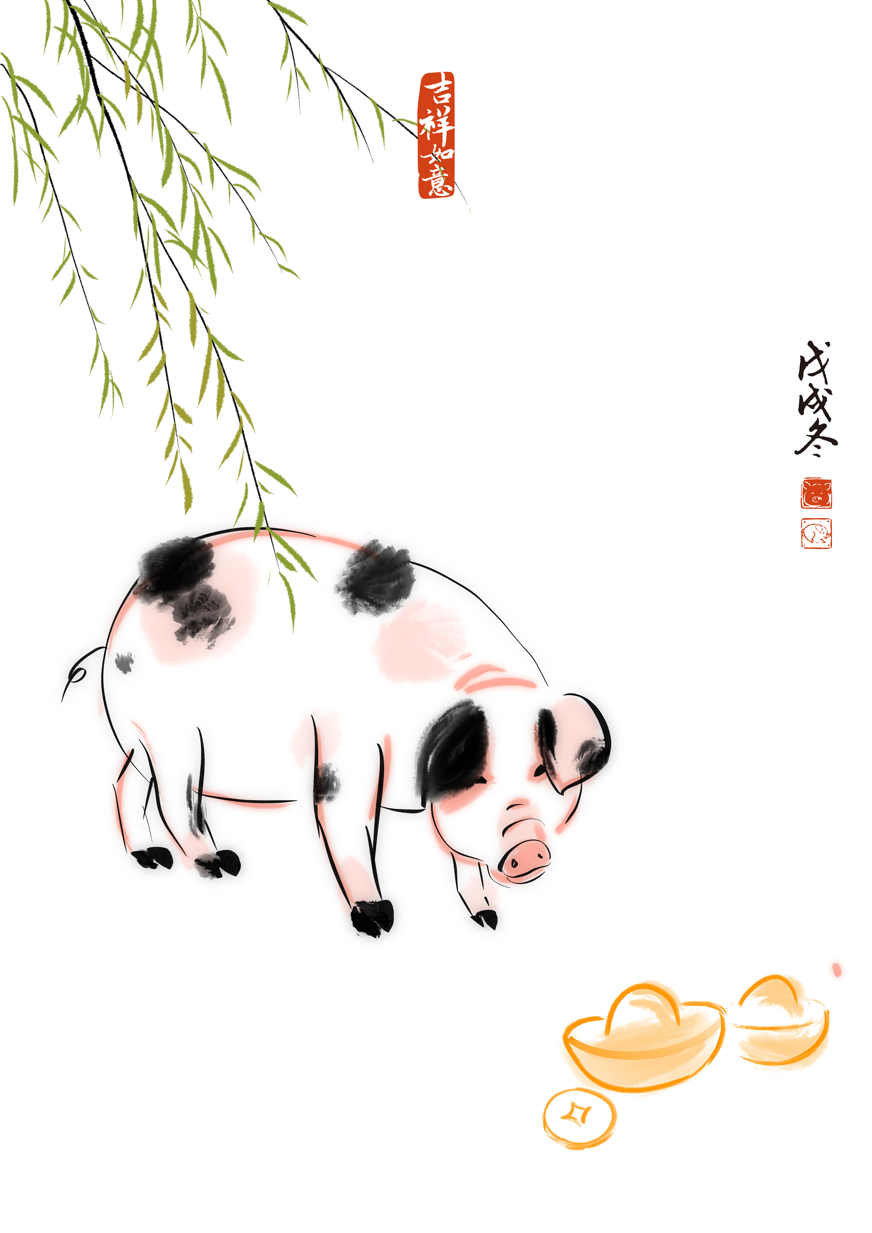猪 日本画 水墨画 - nimfomane.com