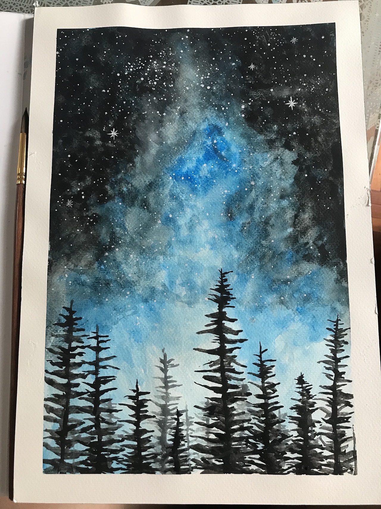 水彩“星空”练习