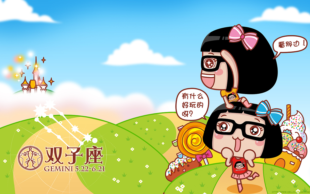 hello菜菜十二星座壁纸