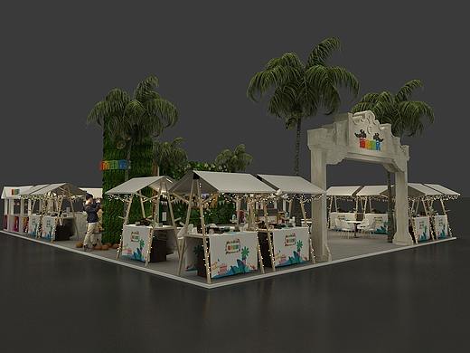 市集展会效果图设计