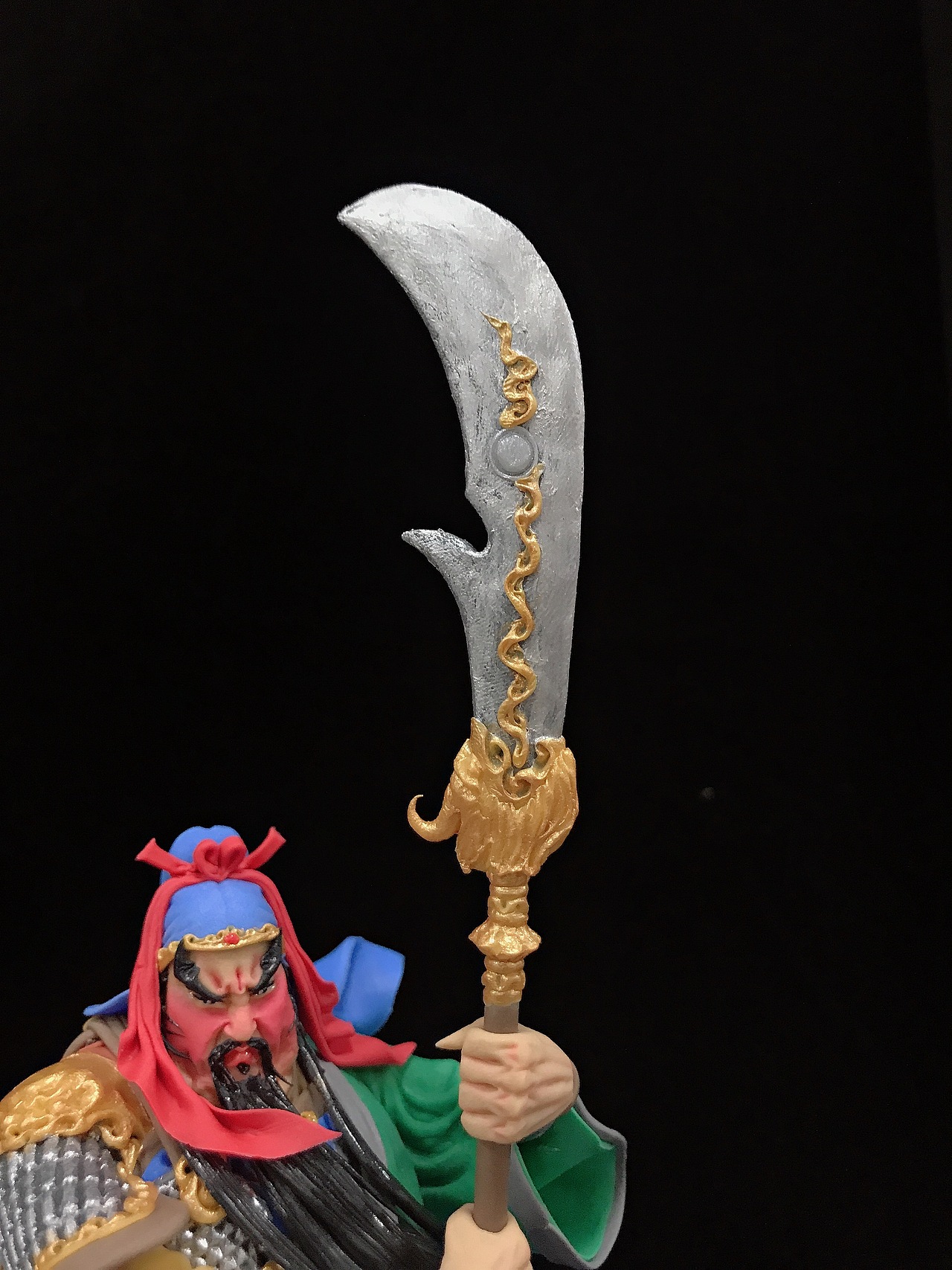 康健面塑作品《关云长》