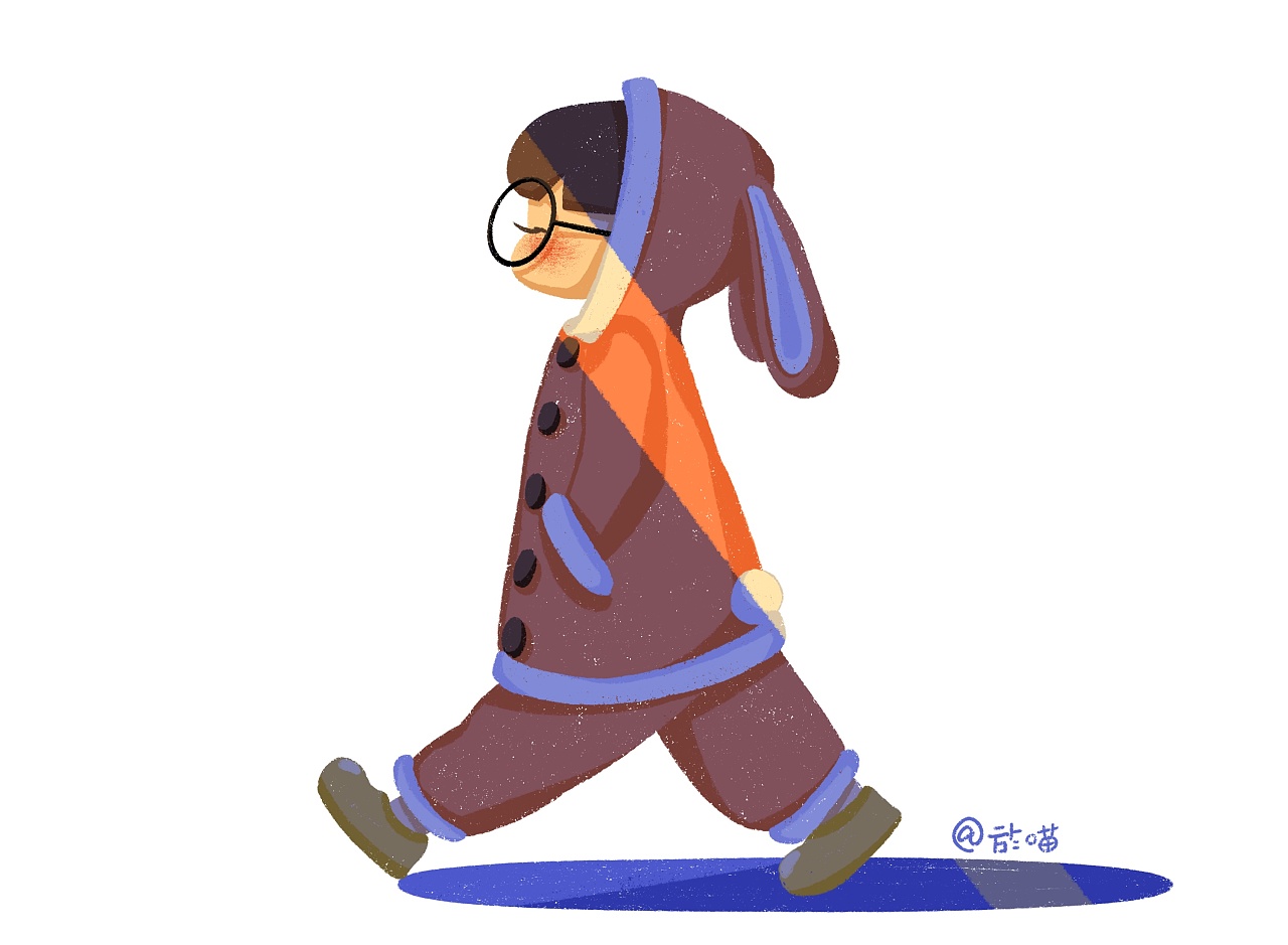 在家走路|插画|儿童插画|於喵 - 原创作品 - 站酷 (zcool)