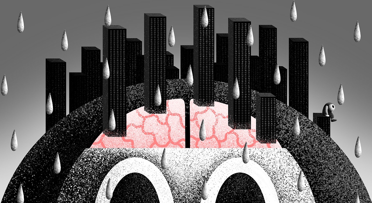 《及时雨不停的思想森林》
<br><br>有人在我们的大脑里播下了种子,及时雨常常会灌溉进脑海里。<br>后来我们的思想中长出了一片森林——思想森林。<br>思想森林是钢筋水泥筑成,搭建着我们丰富精彩的人生价值。<br>可它也沉重的可怕,压得我们喘不过气来。<br>“别再长了!”有时候我们想呐喊。<br>只不过上空的及时雨不听话,因为思想森林只想越长越高大,愈发繁茂。<br><br>(但当你仔细去看,就看到依然有人会攀登至森林的顶端,去试图压制思想森林的生长。释放沉重的叹息,看见自由的天空。)<br><br><br><br><br><br><br><br><br><br><br><br><br>设计想法:<br><br>这个系列的插图我设计了一个形象,他看起来蜷缩又驼背。<br>其实他是在各种社会压力下、在低头族的行为普世之下,异化了形态的人类。