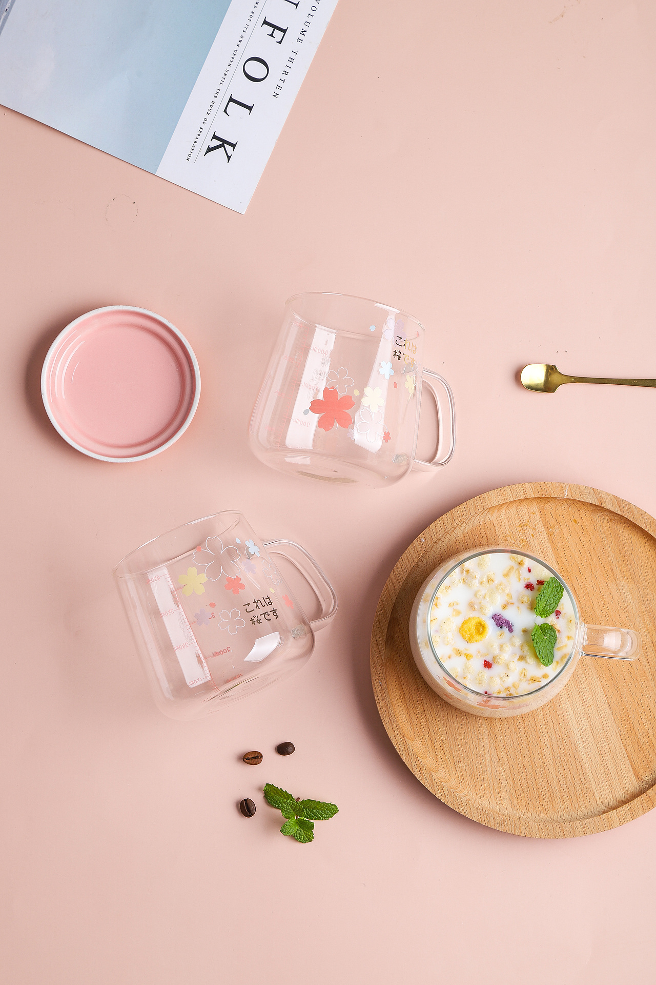 电商产品摄影 | 樱花玻璃杯