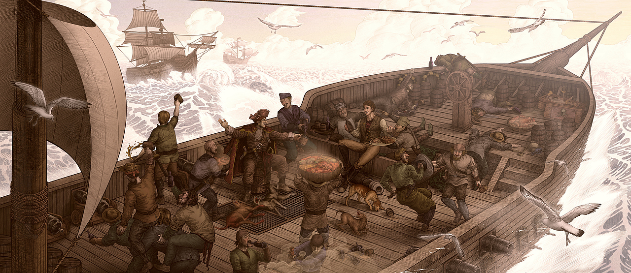 醺之岛啤酒外包装插画设计（图ZMjA1NDY3NDQ0） - 商业插画 - 站酷设计师衍吾生原创素材 - 站酷ZCOOL