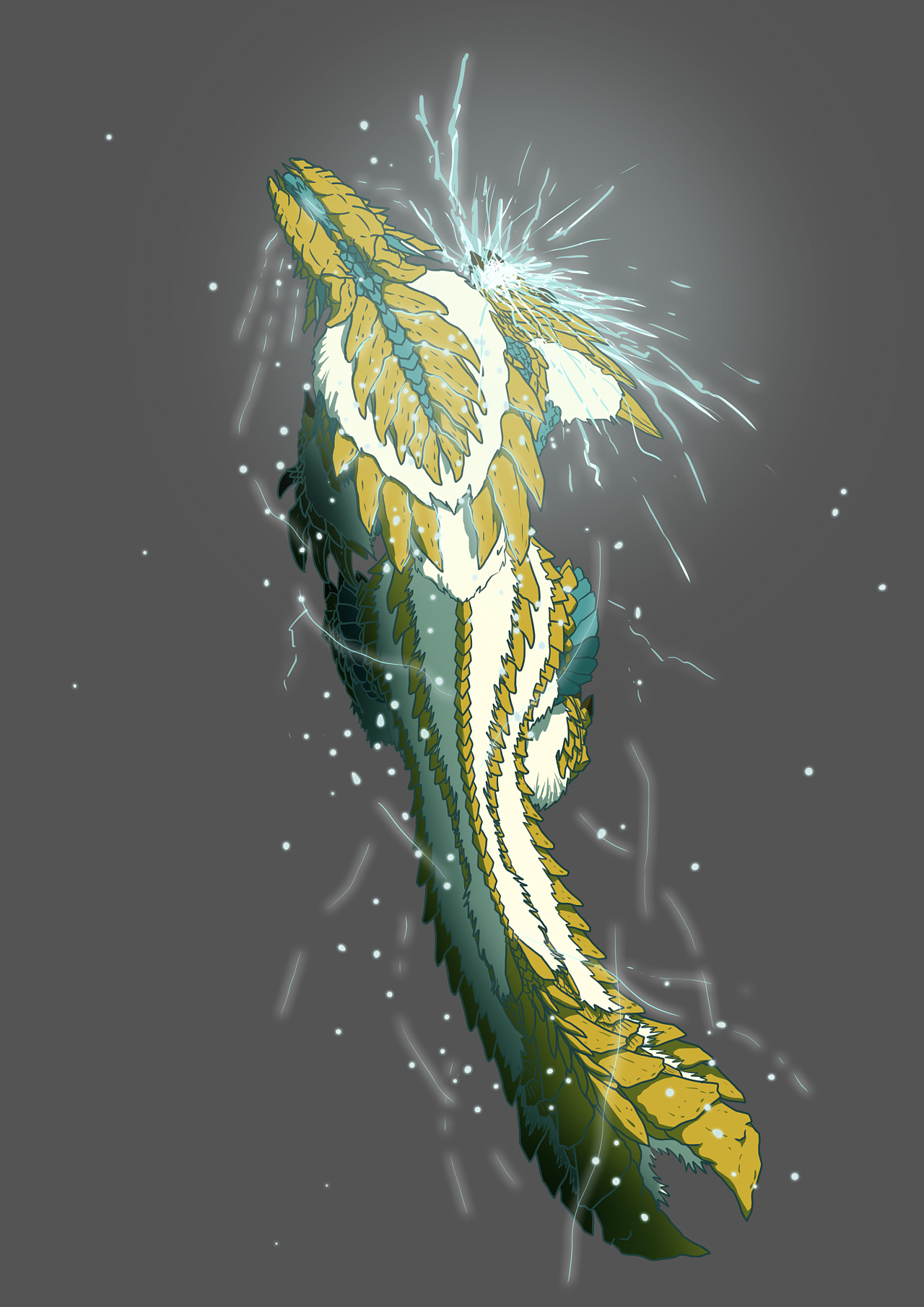 怪猎-空中视角(雷狼龙)|插画|创作习作|波涛浪人 - 原创作品 - 站酷