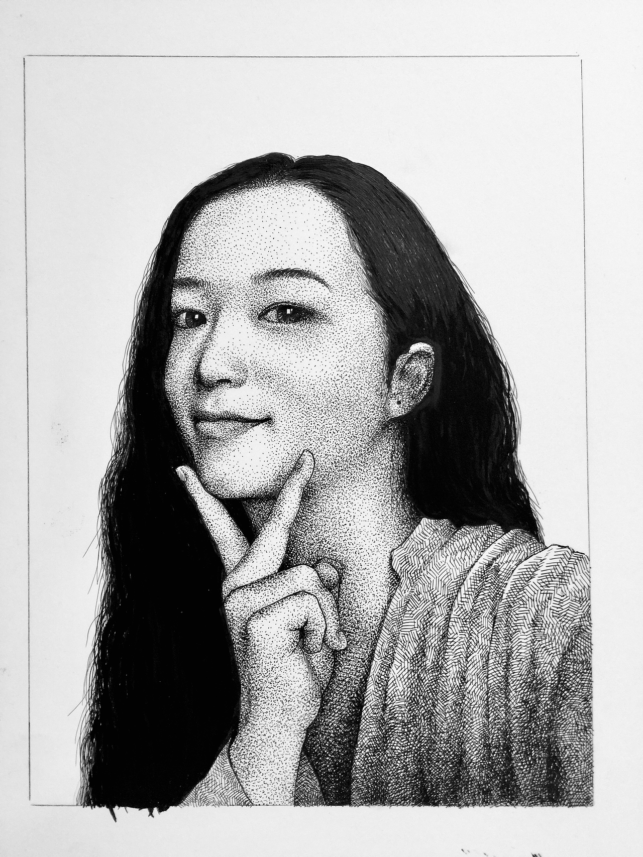 谭伯虎钢笔画人物肖像练习