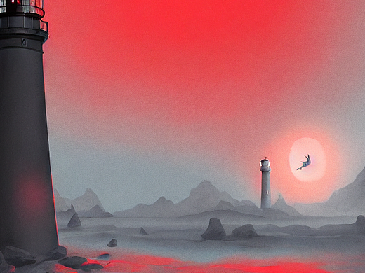 #AI创作实验室#蝙蝠黑色的灯塔红光