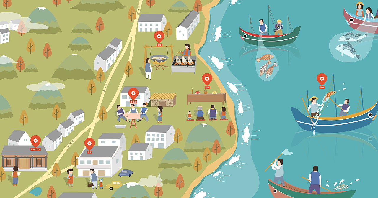 手绘地图（图ZNTQ3MjgyMjQ=） - 艺术插画 - 站酷设计师十七兮原创素材 - 站酷ZCOOL