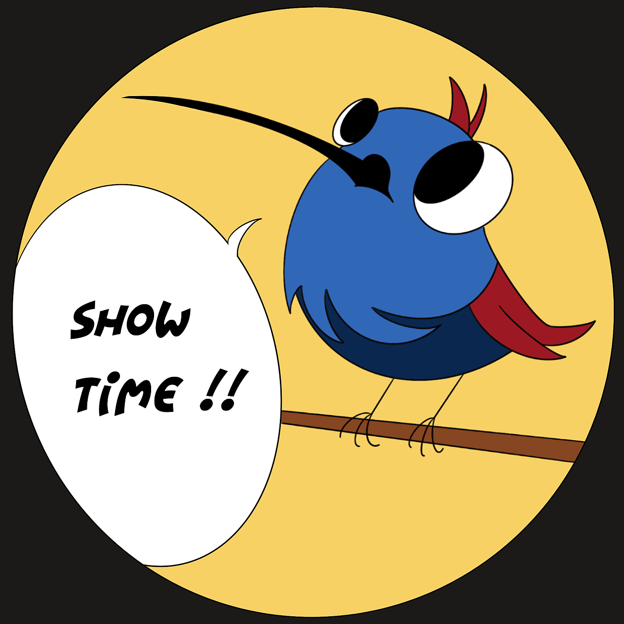 卡通版蜂鸟—羽绒服内里漫画装饰唛