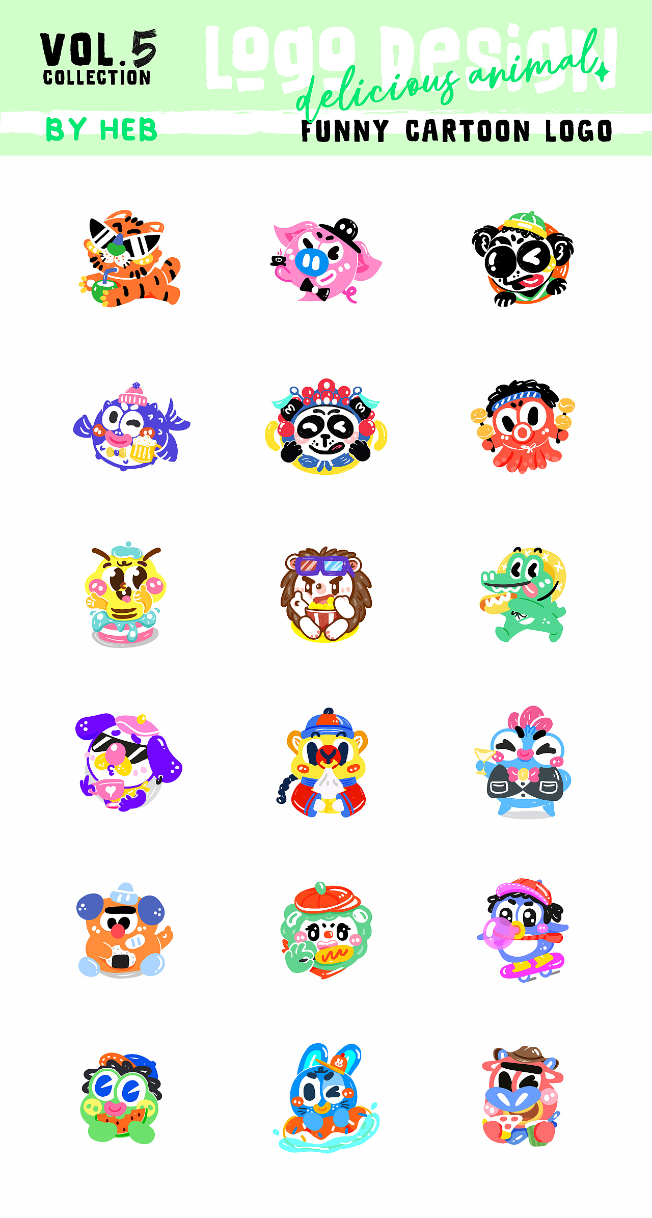 Delicious animal-吃货小甜心系列-卡通LOGO(图ZMzQ4NDQzNTg4) - Logo - 站酷设计师hebheb原创素材 - 站酷ZCOOL