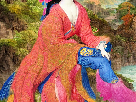 #AI創(chuàng)作實驗室#卿卿子孔雀（個人主頁-ZNjI2MzE2NzY=） - AI作品 - 站酷設(shè)計師愛畫畫的大佬婷原創(chuàng)素材 - 站酷ZCOOL