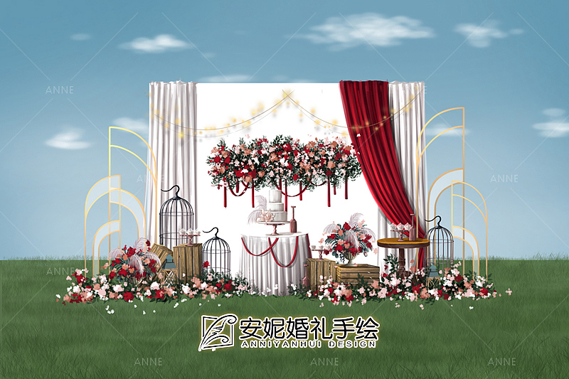清新户外安妮婚礼手绘（图ZMTUxMTgyODY0） - 舞台美术 - 站酷设计师安妮婚礼手绘原创素材 - 站酷ZCOOL