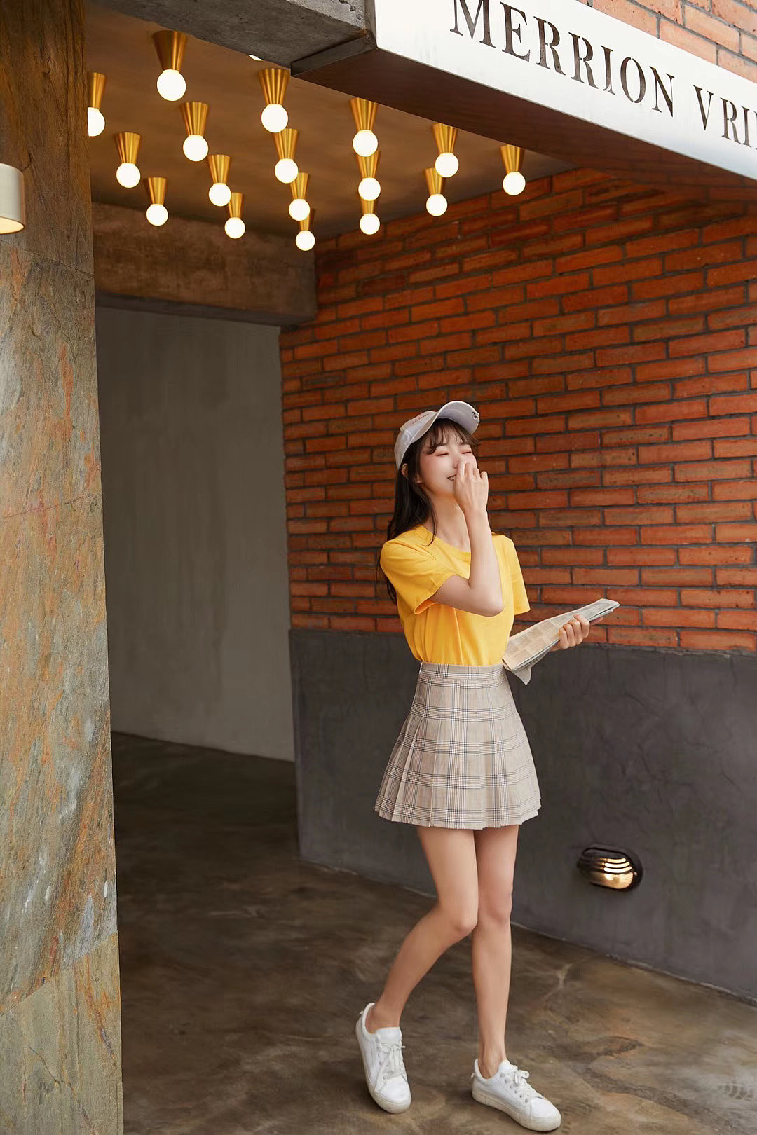 学院风小清新半身裙拍摄短裙拍摄百褶裙模特拍摄拍照