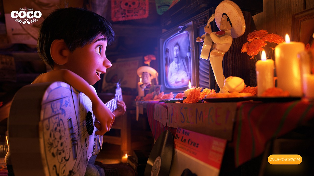 《寻梦环游记》主题ppt模板-ins设计