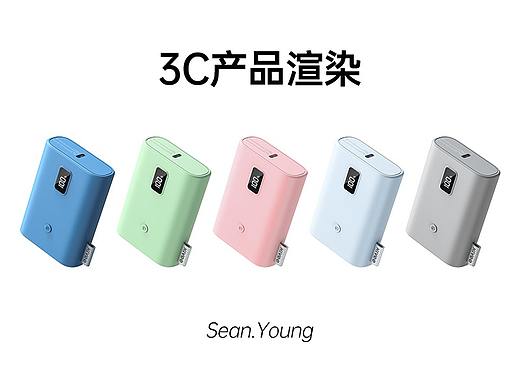 产品渲染-3C（蓝牙耳机、充电宝、数据线等）