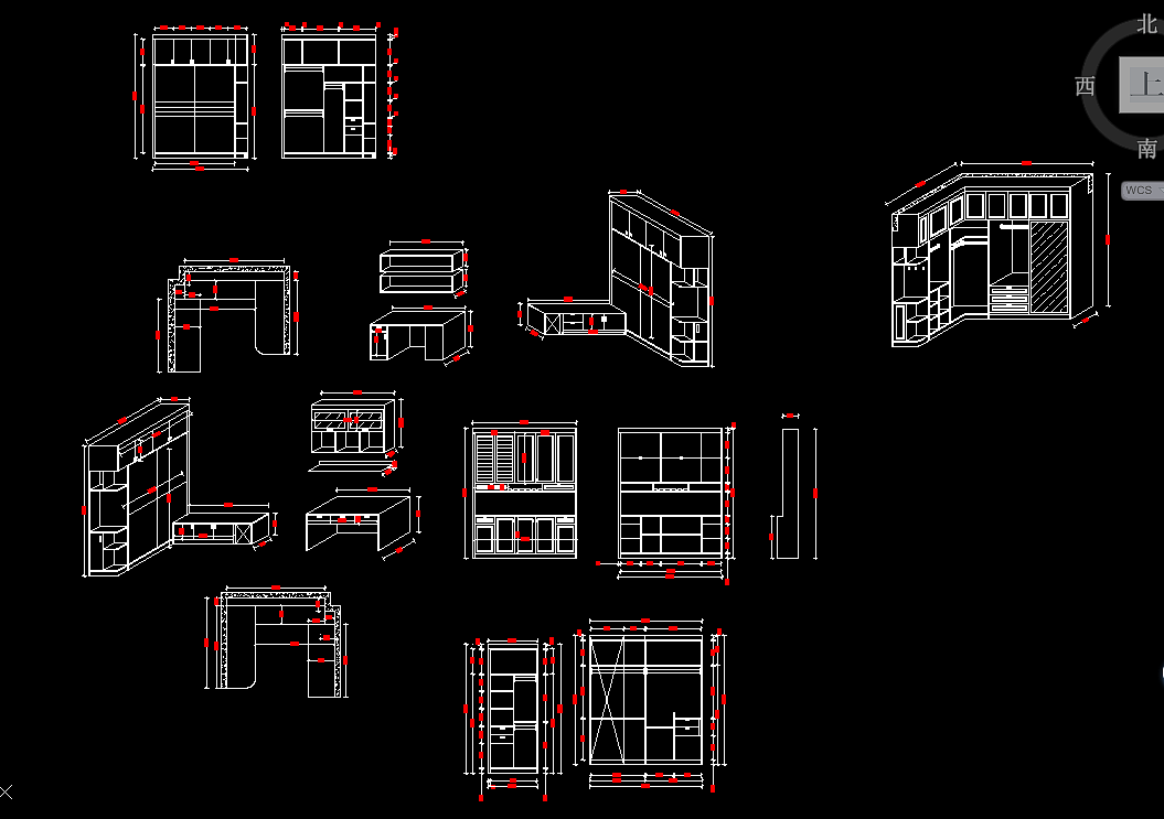 家具立面图,内部构造图,三维立体图